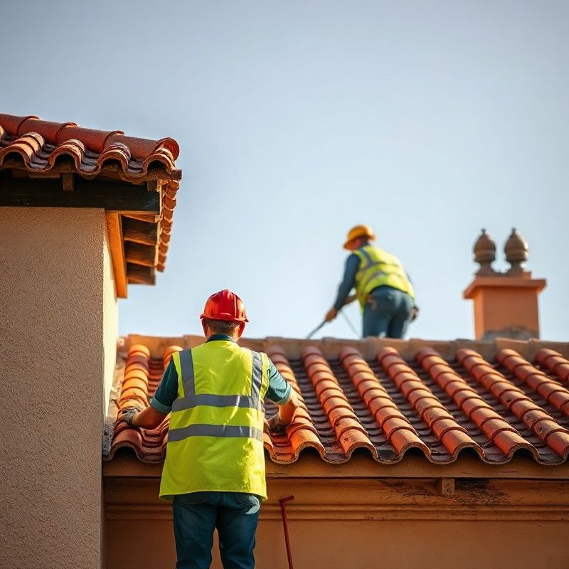 Instalación de tejas cerámicas nuevas sobre una vivienda de Granada